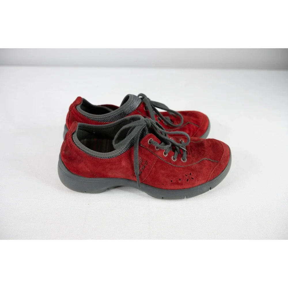 Dansko Suede Sneakers Womens size 37 US 7 Red‎ suede elise oxford walking shoes
